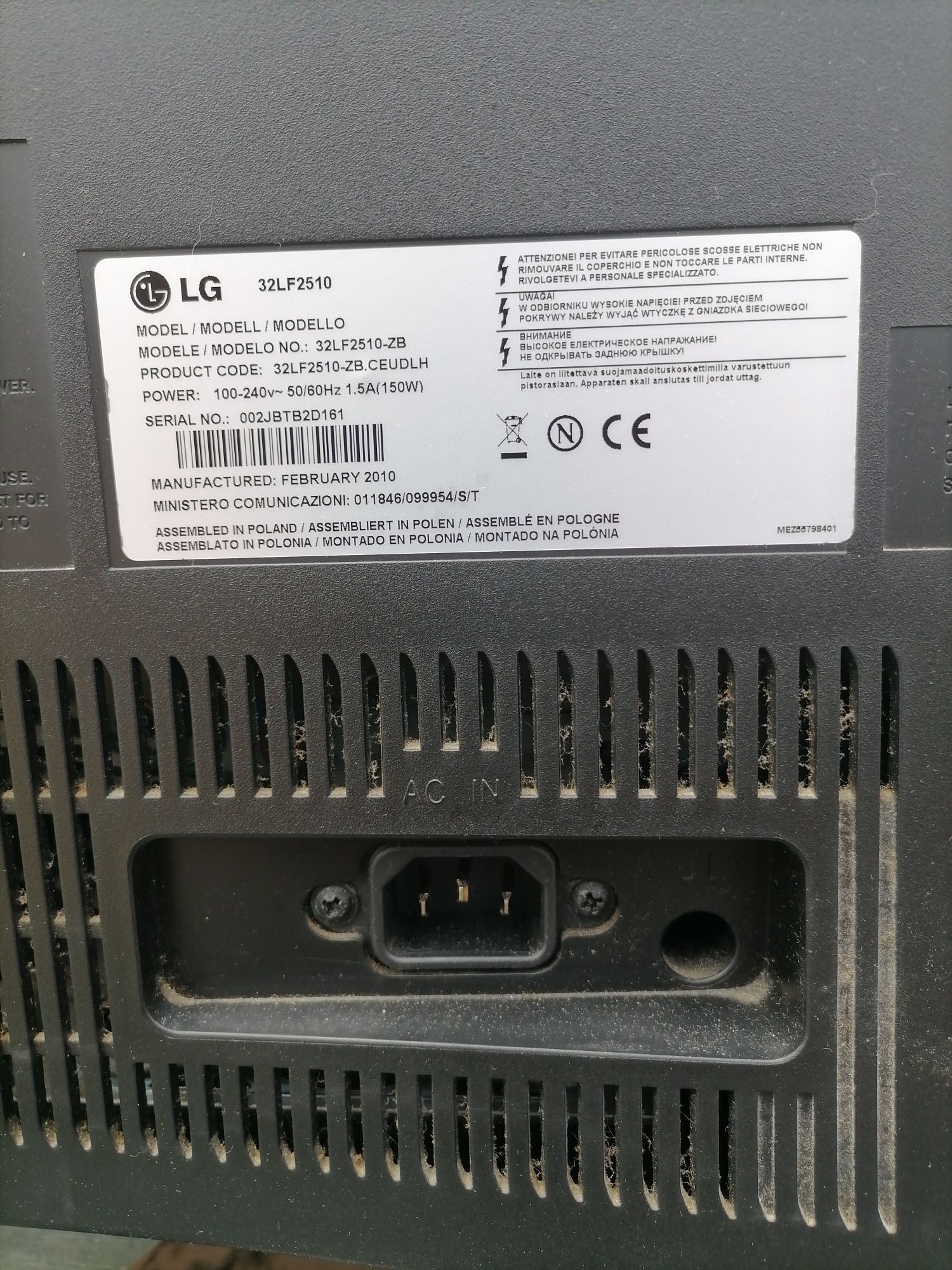 Televisão LG avariada