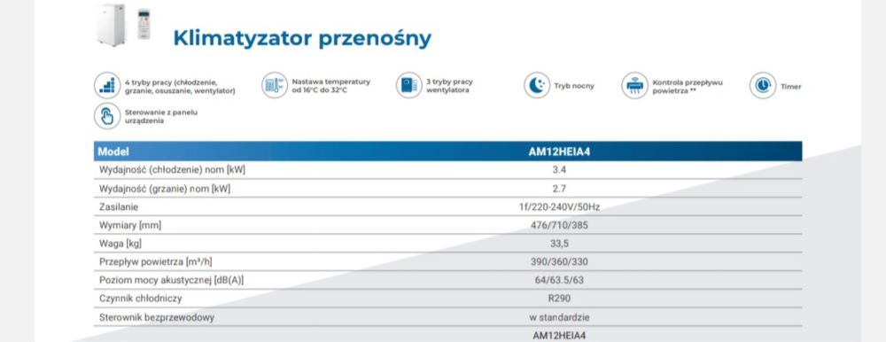 Klimatyzator przenośny Heiko AM12heia4