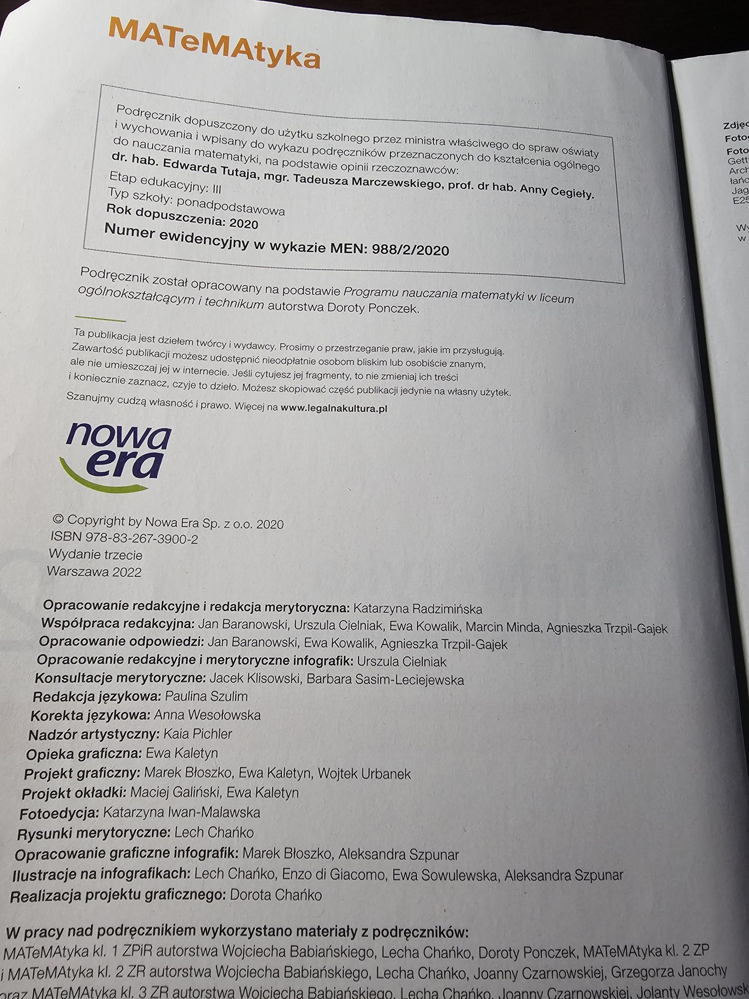 Podręcznik Matematyka 2 rok 2020 za 10 zł