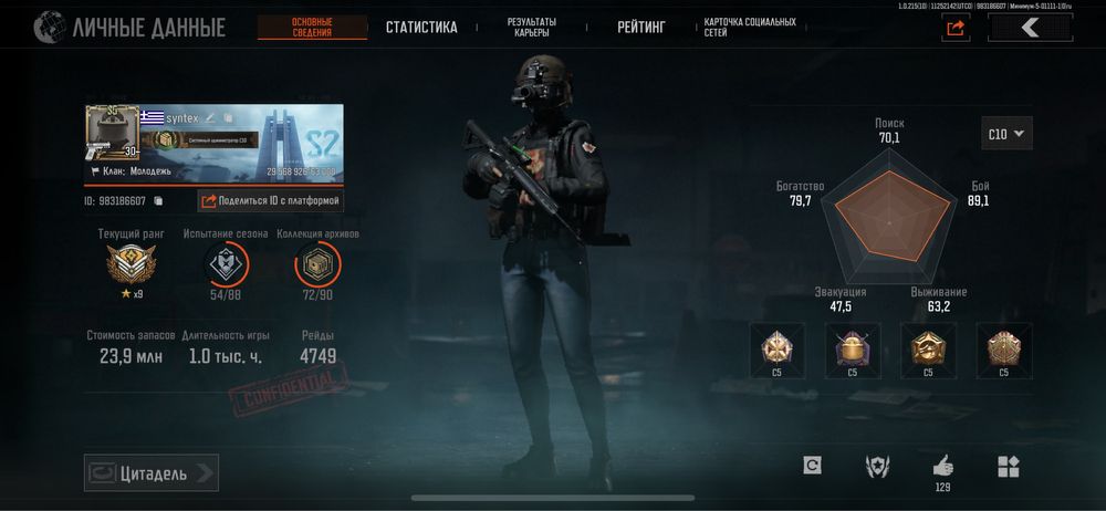 Продаю акаунт арена брейкаут