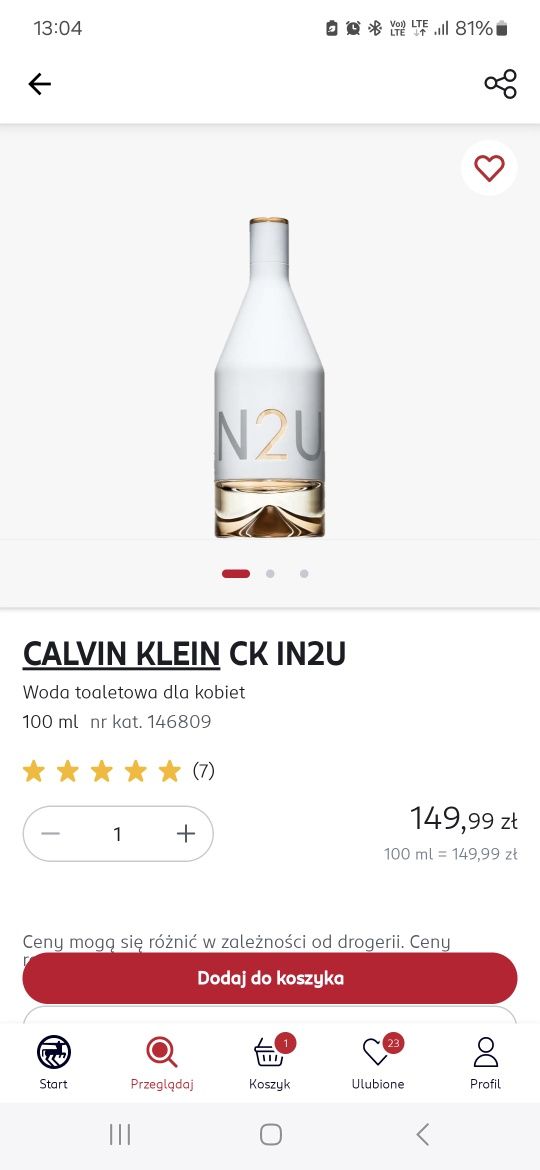 Nowa woda Calvin klein  in2u 100 ml damskie