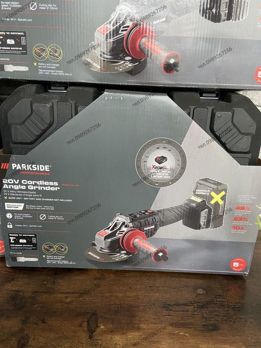 Акумуляторна кутова шліфувальна машина, болгарка, PARKSIDE PERFORMANCE