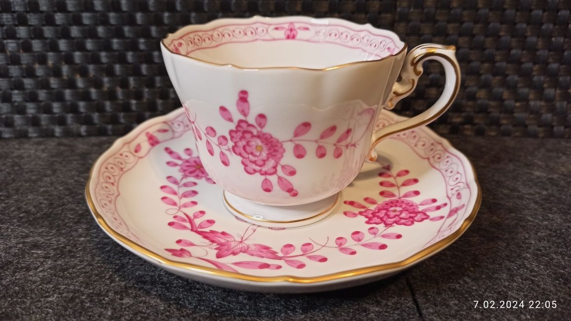 Porcelana MEISSEN DUO Miśnia Indyjska Purpura  Królewska Manufaktura