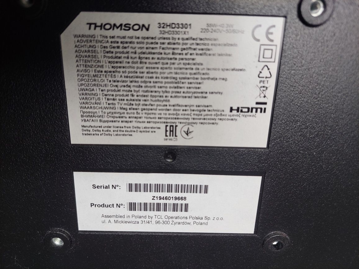Tv thomson oraz sharp dwa w cenie jednego