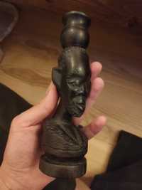Rzeźbiony świecznik heban Afryka