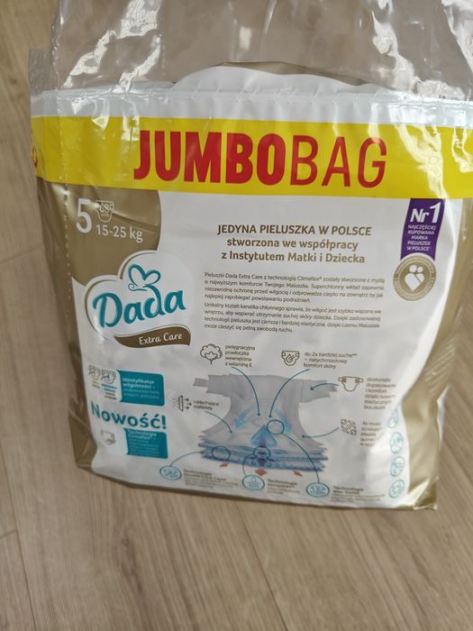 Pieluszki Dada Extra Care 5 (15-25kg) Jumbo Bag 37 szt. Nowe otwarte