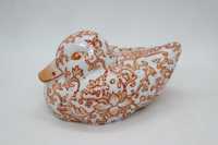 Pato Floral Porcelana Chinesa Laranja XX