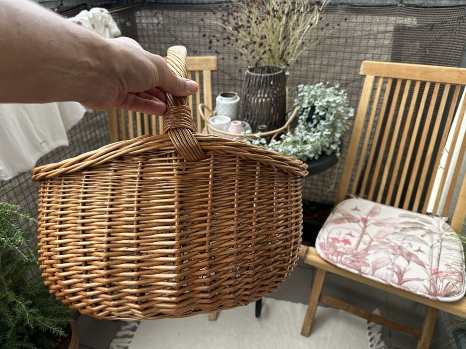 Kosz wiklinowy Niemiecki koszyk na grzyby piknikowy