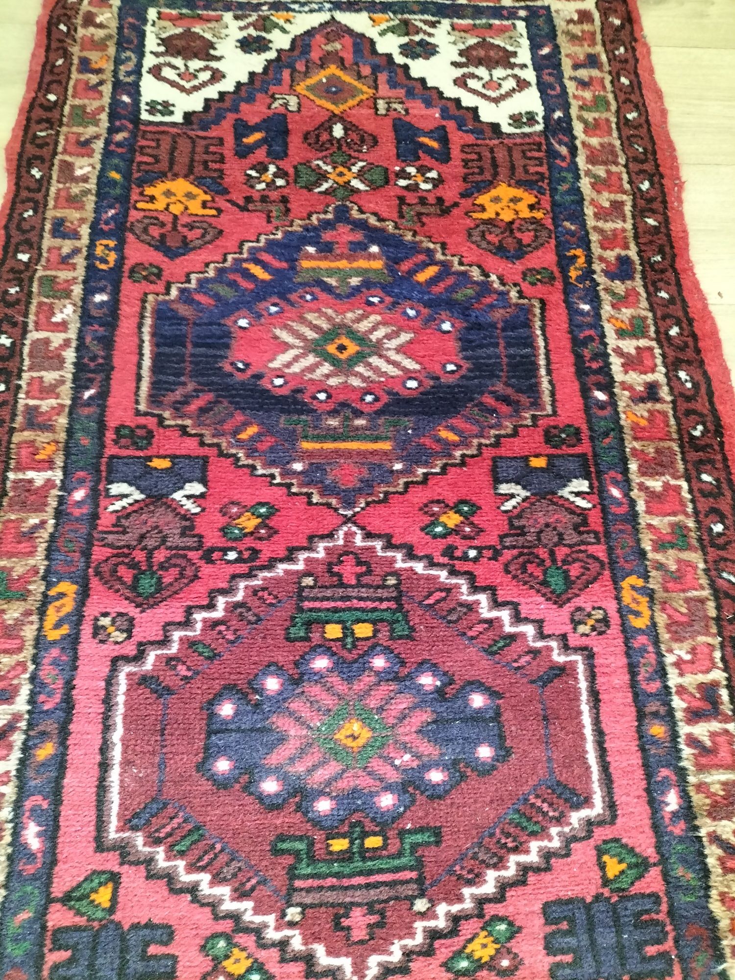 Przepiękny ręcznie tkany wełniany chodnik Hamadan 76x280cm nr 1203