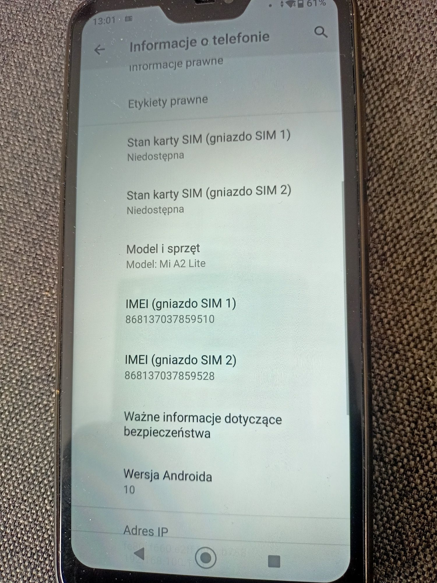 Xiaomi mi A2 lite