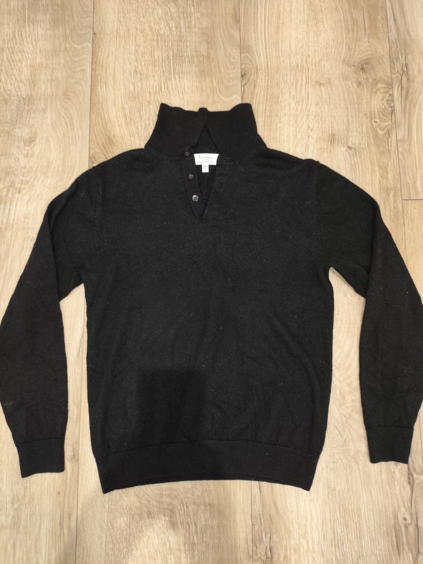 Sweter czarny merino wełna 100% Turnbury 1990 kardigan bluzka miękka