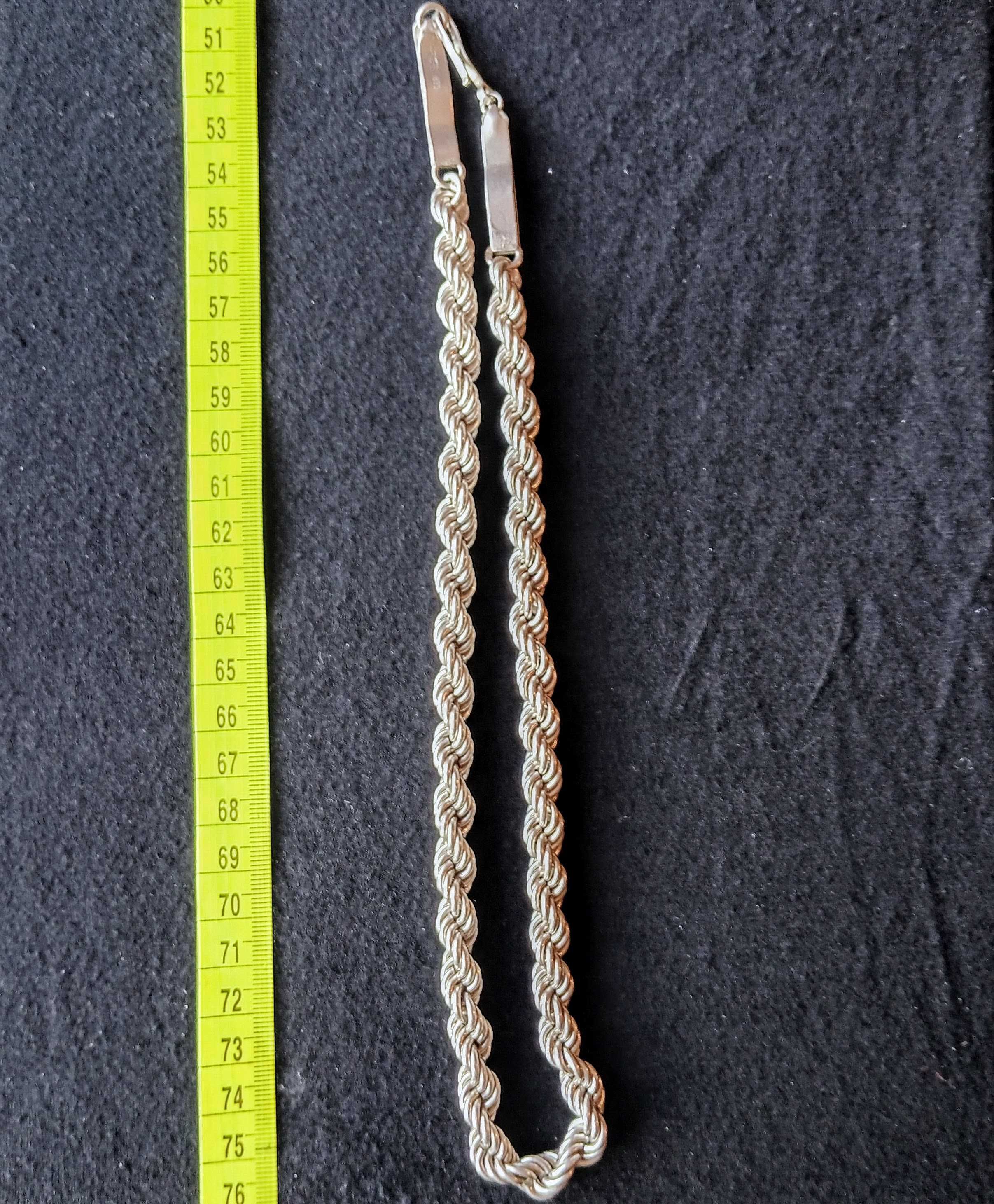 Gruby łańcuch srebrny pr. 925 splot Kordel - 110g, gr. 9mm