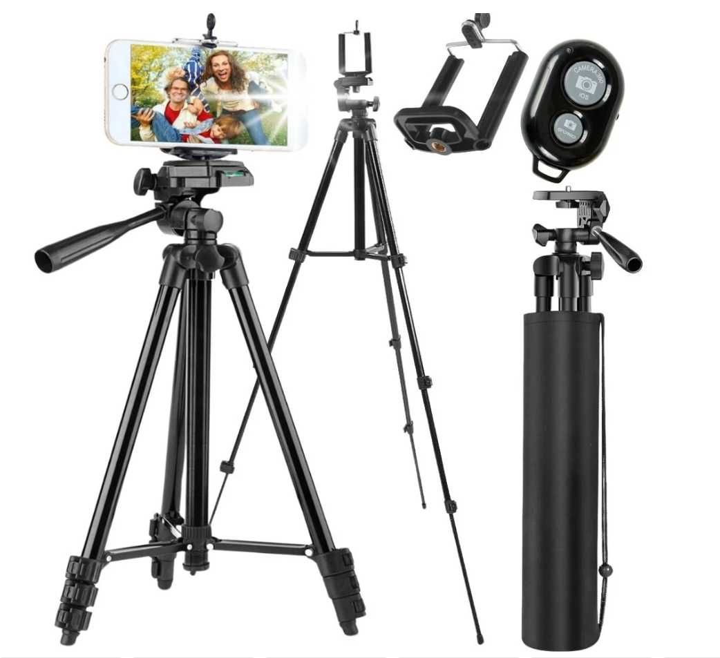 STATYW TRIPOD z pilotem BLUETOOTH UCHWYT na telefon aparat
