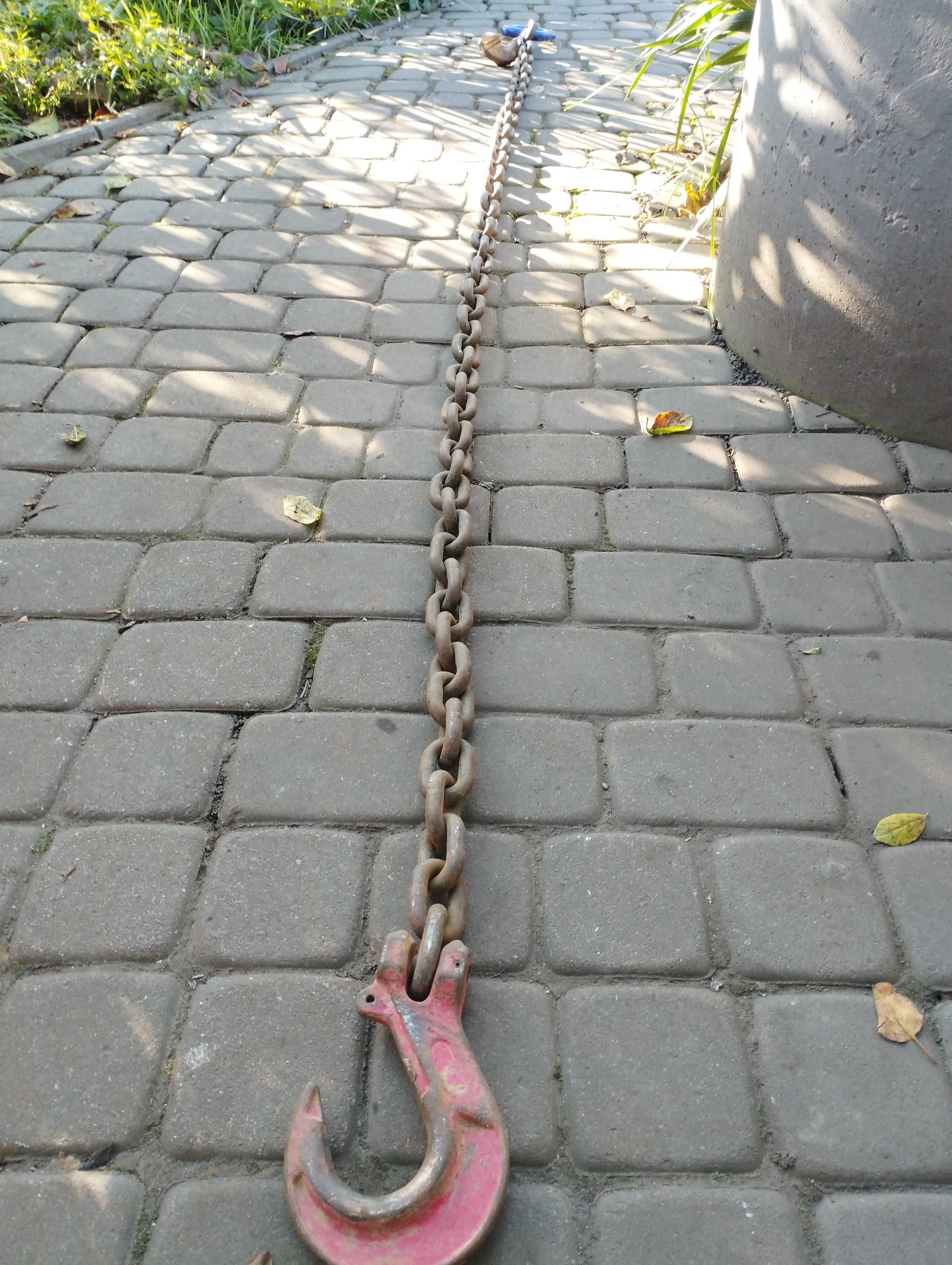 Łańcuch np holowanie ,zrywka  330 cm z dwoma hakami , grubość 13 mm