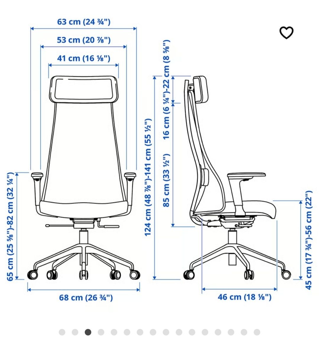 IKEA JÄRVFJÄLLET krzesło biurowe z podłokietnikami białe nowe