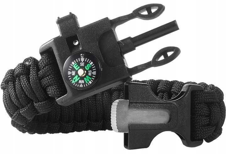 Paracord bransoletka survival 5w1 krzesiwo kompas militarna wojskowa