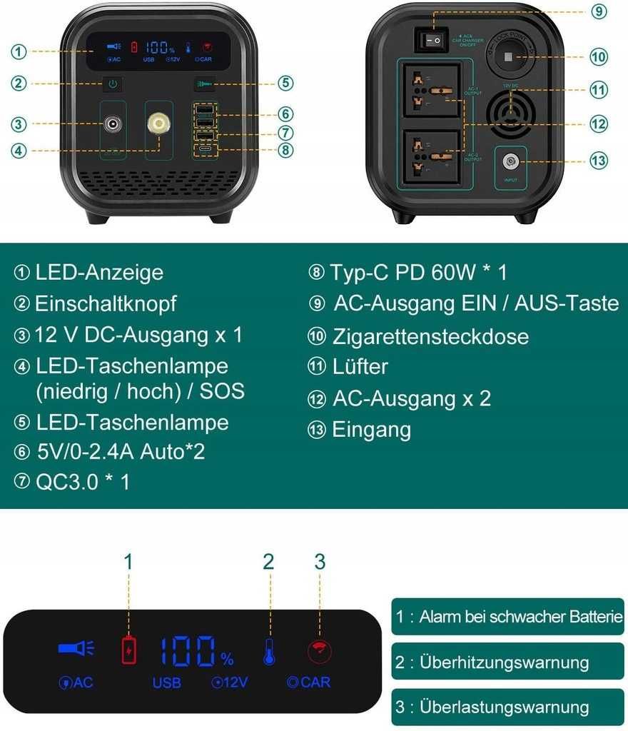 Powerbank Generator Agregat Beaudens B3801  SOLARNY 600W