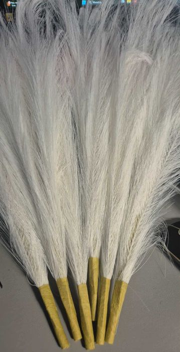 Sztuczna trawa pampasowa biała 6 sztuk