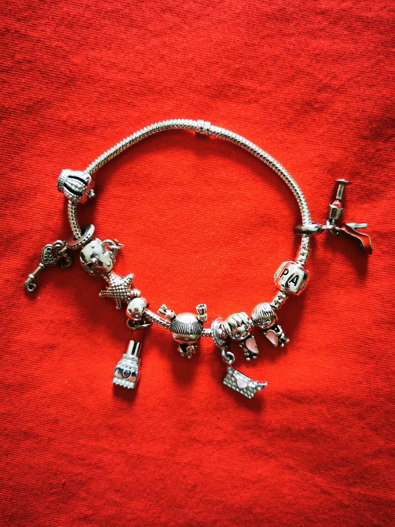 Pulseira com contas pandora prata