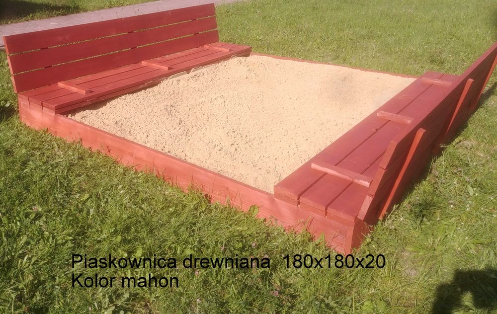 Piaskownica Drewniana zamykana 220x220x20 Ogromna