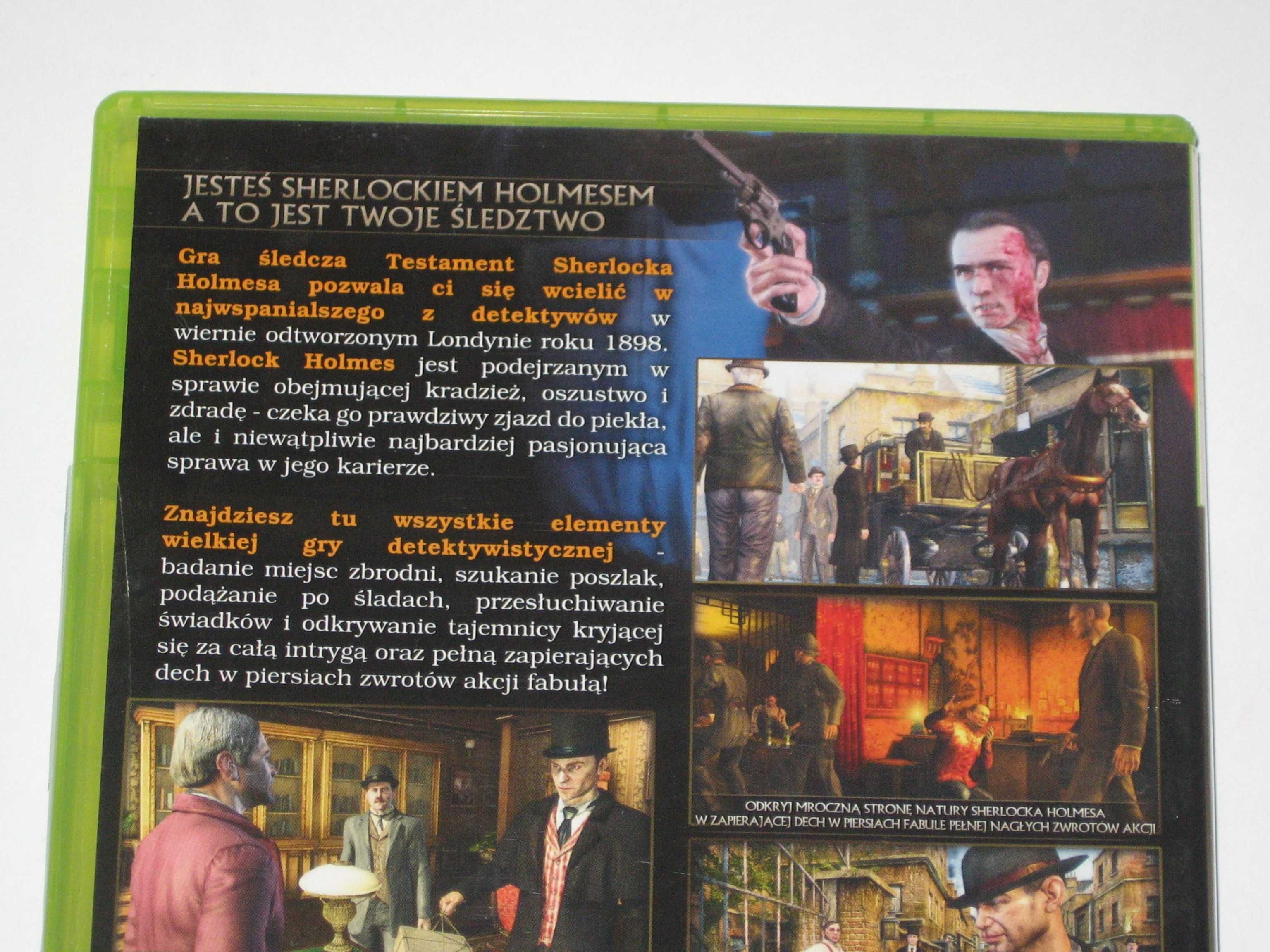 Gra Testament Sherlocka Holmesa Xbox360! 3xPL jak NOWA! PL!