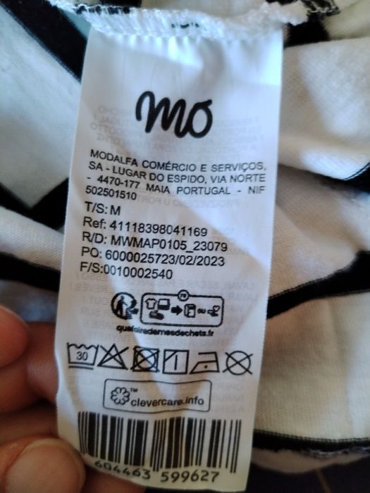 Blusa / T-shirt riscas algodão MO = tamanho S