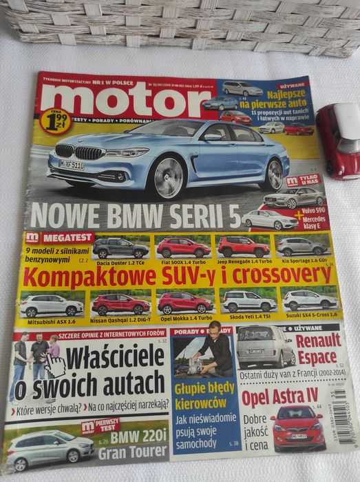 Czasopismo Motor WYSZUKAJ Auto 35/2015 A6 Duster Renegade Espace SX4