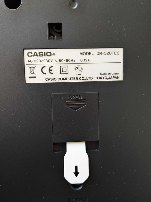 Máquina de calcular Casio de rolo, Mod. DR-320 TEC