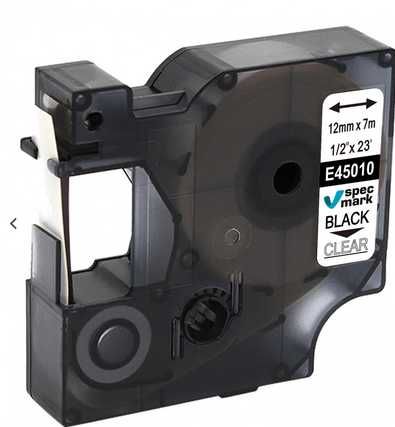 Taśma do Dymo D1  12mm x 7m czarny nadruk - zamiennik 19 szt