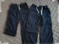 H&M, 2x spodnie, CARGO, materiałowe lato, jesień , rozm. 122 bliźniaki