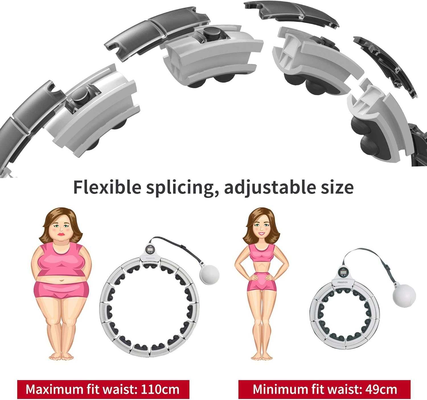 HULA HOP z wyświetlaczem LCD,z 32-oma  magnesami