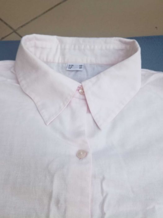 Damska koszulka z krótkim rękawem rozm. 50 len/bawełna