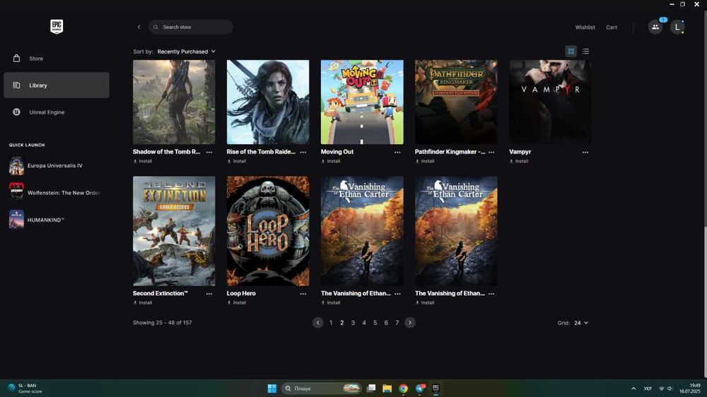 Особистий Аккаунт Epic Games 155 Ігр | GTA 5, Control, Ведьмак 3, інші