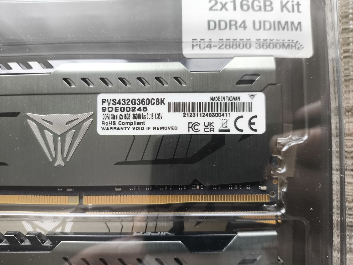 Patriot Viper Steel DDR4 32Gb 3600mhz cl18 jak nowe