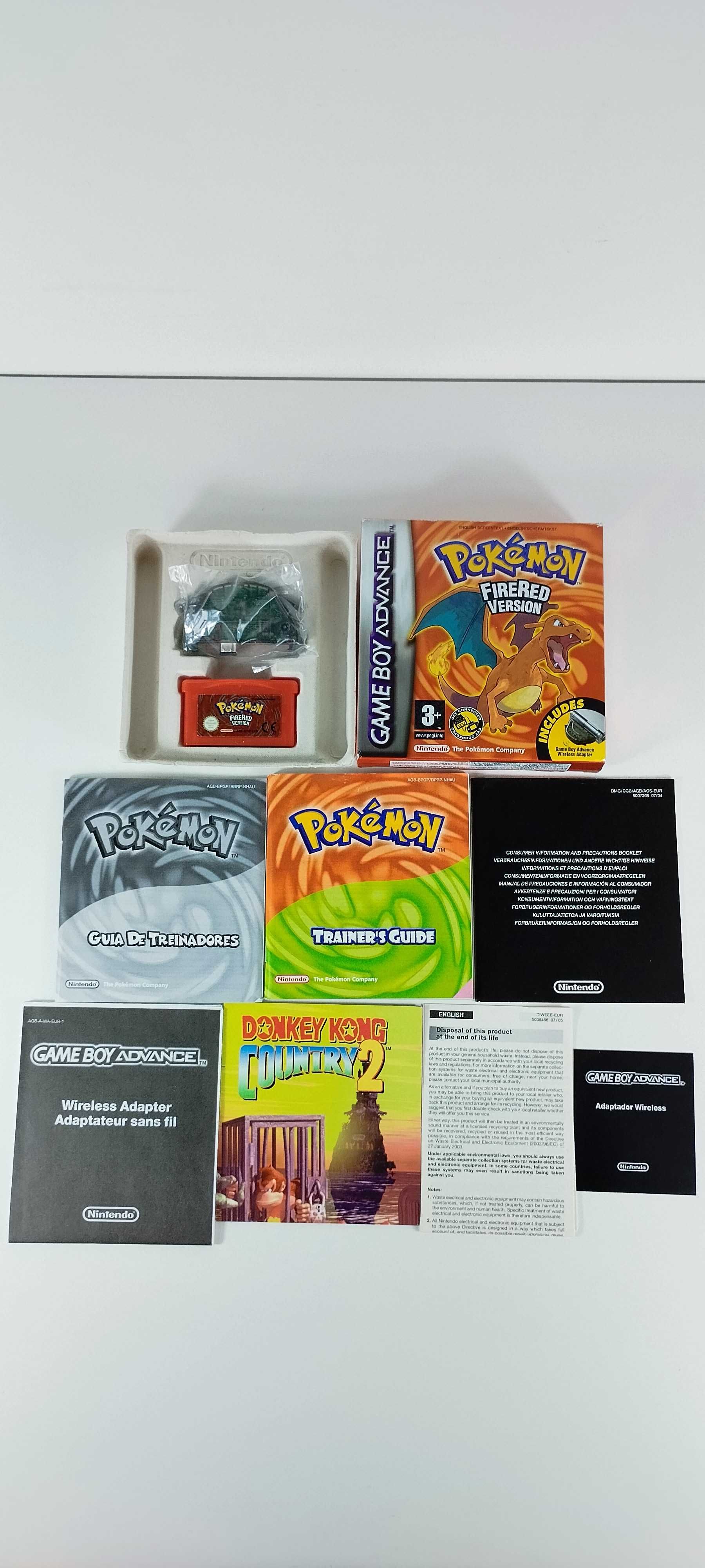 Pokemon Firered com adaptador wireless GBA Gameboy Advance