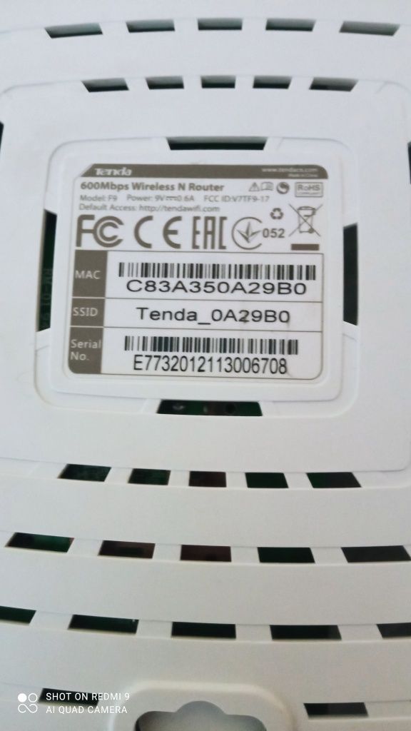 Router TENDA  F9  wifi