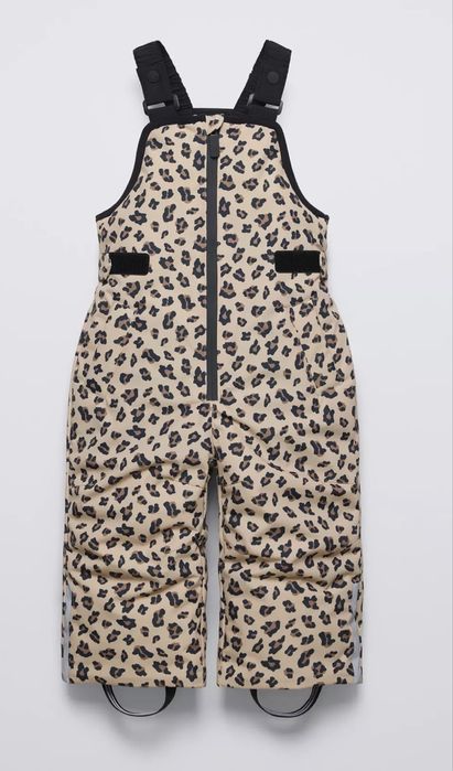 Spodnie ocieplane ogrodniczki Zara rozm. 104 Animal Print