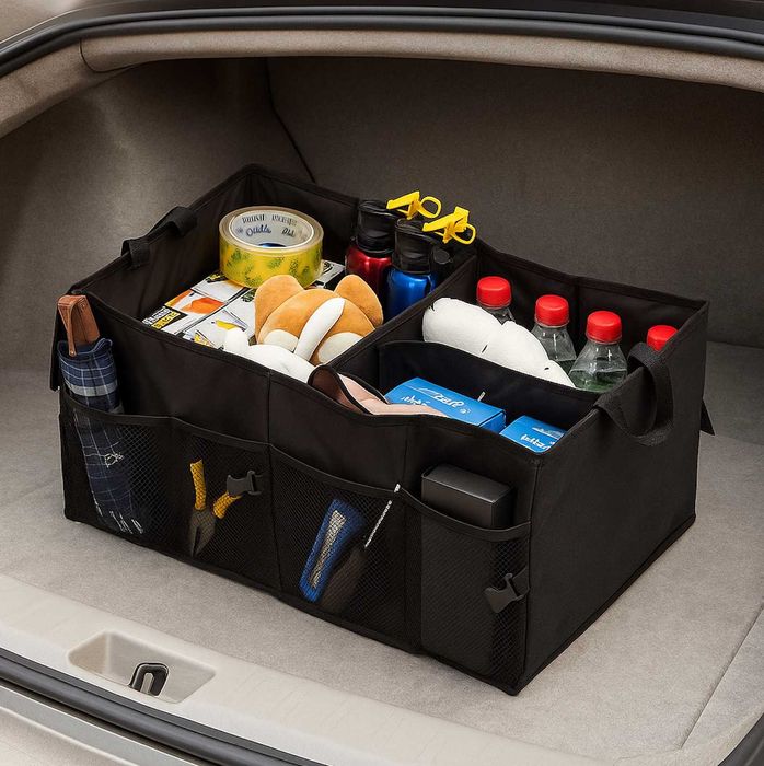 Duży Organizer Do Bagażnika Auta Samochodu składany Pudełko Dom Czarny