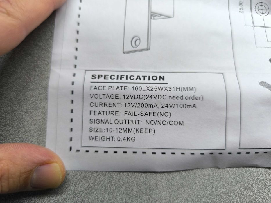 2 Uni. Fechadura/Trinco Elétrico p/portas de Vidro 12 VDC - NOVO