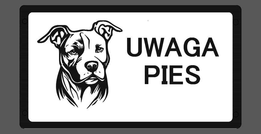 uwaga pies tabliczka dog argentyński