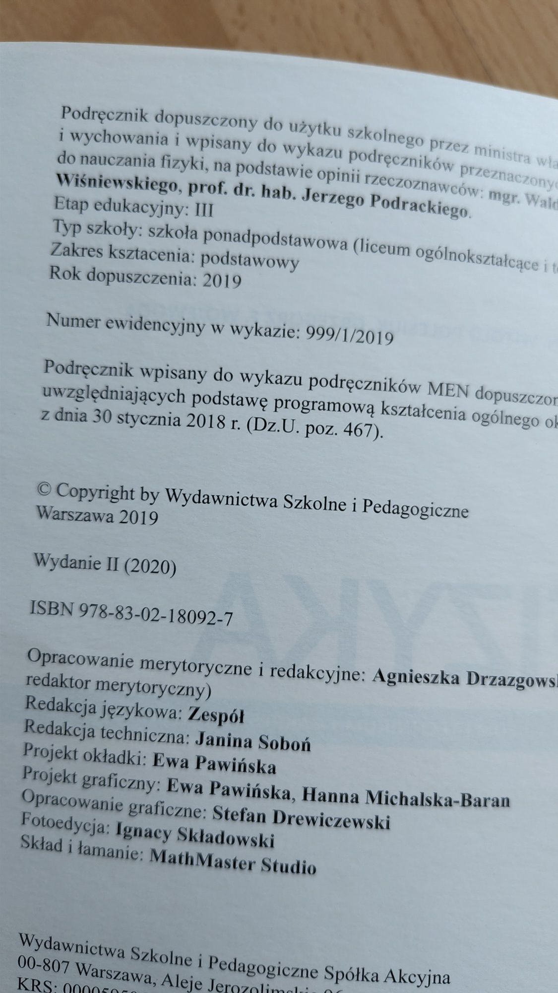 fizyka 1 wsip zakres poziom podstawowy