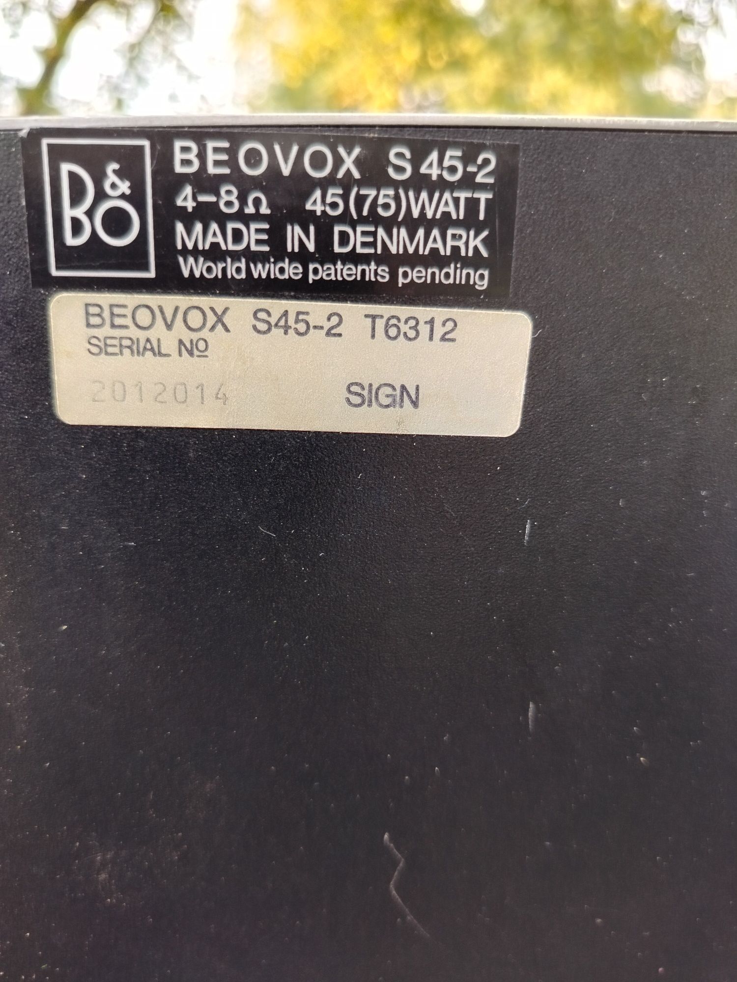 Kolumny Bang&Olufsen BeoVox S45-2