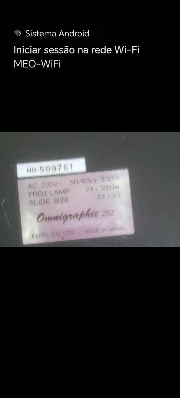 Vendo elmo omnigraph 252e slide projector