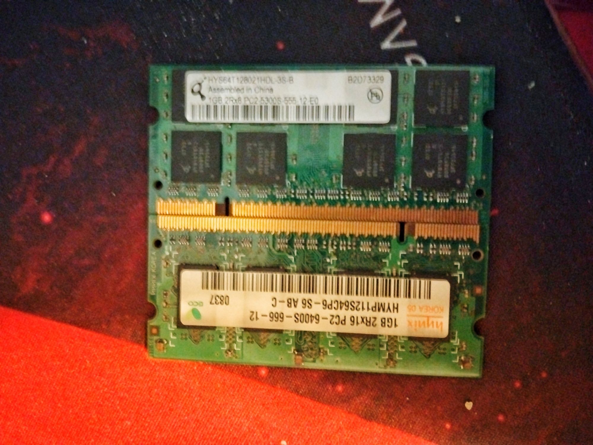 2X Ram Sodimm 1Gb conjunto