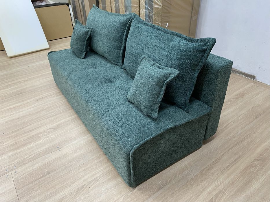 Kanapa z funkcją spania kolor szary + poduszki