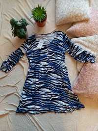 HOUSE sukienka zeberka niebieska zebra paski