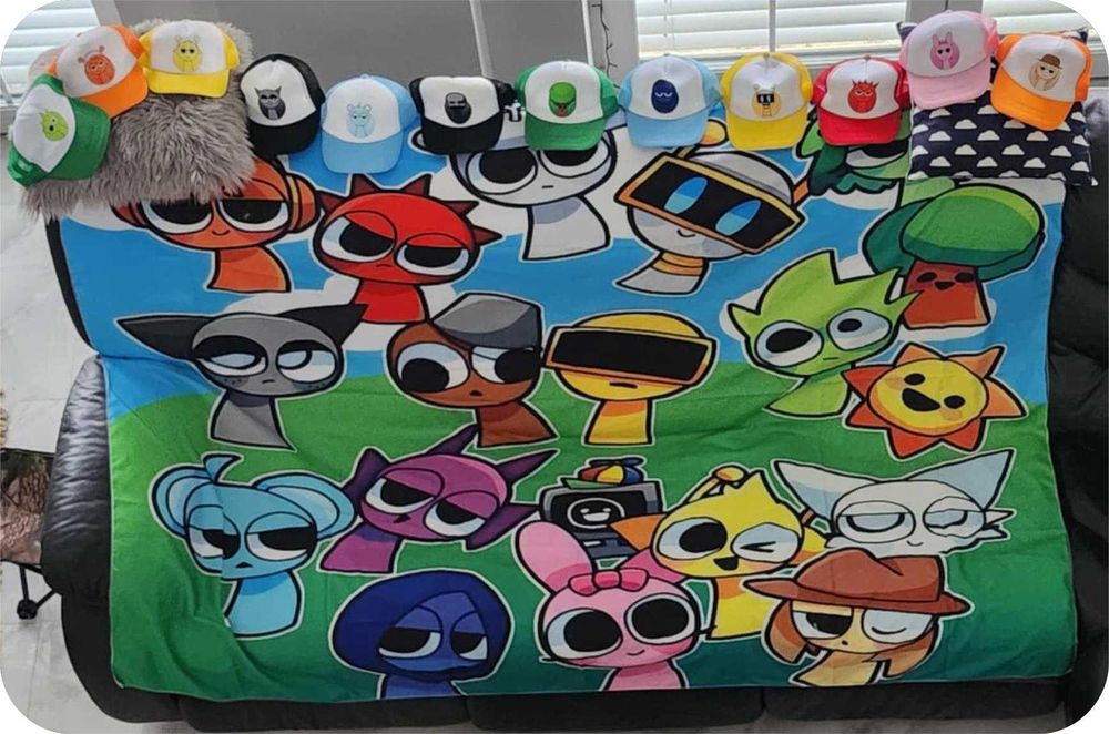 Duży Gobelin Koc Sprunki na Ścianę Dekoracja Kilim Sprunky 2x1,5m