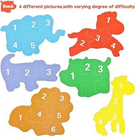 Puzzle dla dzieci - 6 obrazków - zwierzątka