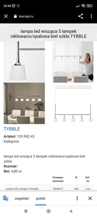 Lampa sufitowa wisząca LED