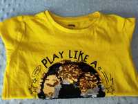 Koszulka, t-shirt żółta Sinsay 104 z cekinami